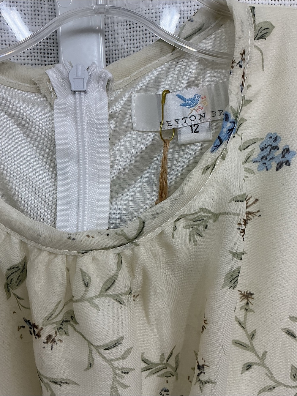 Girls' Peyton Bre Floral Smocked-Waist Casual Dress in Light Beige - Picture 3 of 8